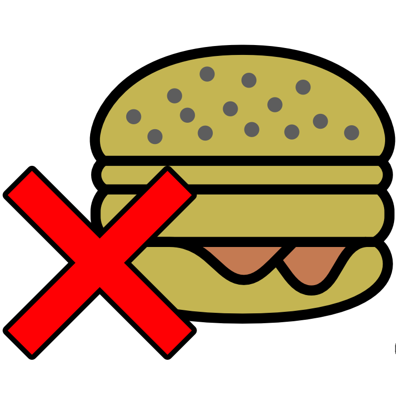 Dibujo hamburguesa con x roja
