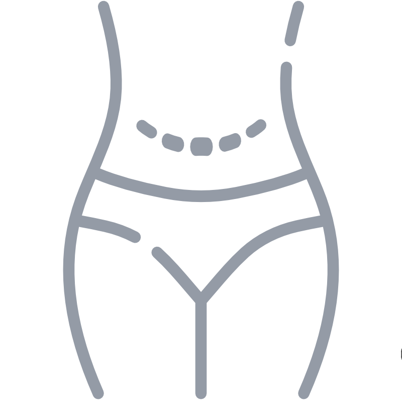 Dibujo barriga mujer con linea de puntos